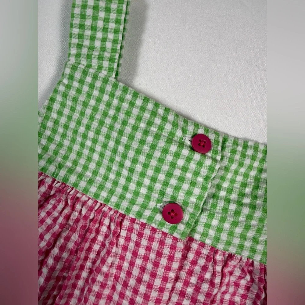 GOOD LAD Toddler Girls’ Tropical Appliqué Gingham Plaid Seersucker Dress Size 3T